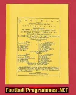 Sheffield United Reds v Blues 1873 – 1800s Football Programme Y