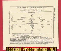 Corinthians v Preston North End 1889 - 1800's Football Programme