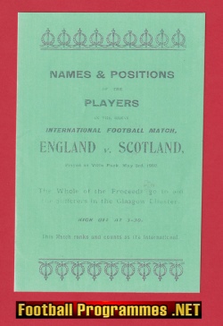 England v Scotland 1902 – 1900’s Football Programme
