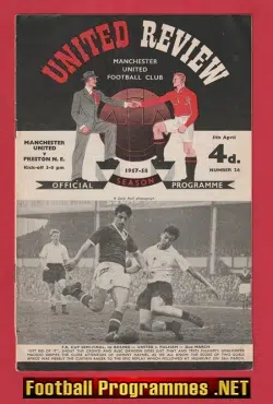 Manchester United v Preston 1958 - Munich Season Man Utd 57/58