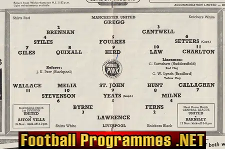 Manchester United v Liverpool 1962