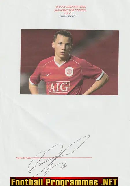 Manchester United Danny Drinkwater Signed Autograph 2000’s