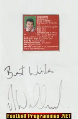 Manchester United Ronnie Wallwork Signed Autograph 1990's