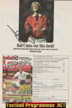 Manchester United Jordi Cruyff Signed Autograph 1990's