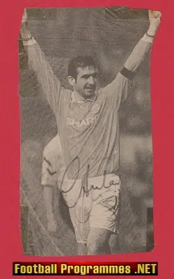 Manchester United Eric Cantona Signed Autograph 1990s Man Utd