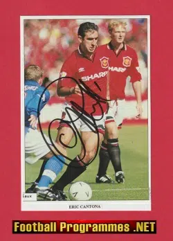 Manchester United Eric Cantona Signed Autograph 1990s Man Utd