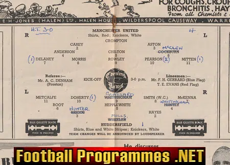 Manchester United v Huddersfield Town 1948 - Man Utd