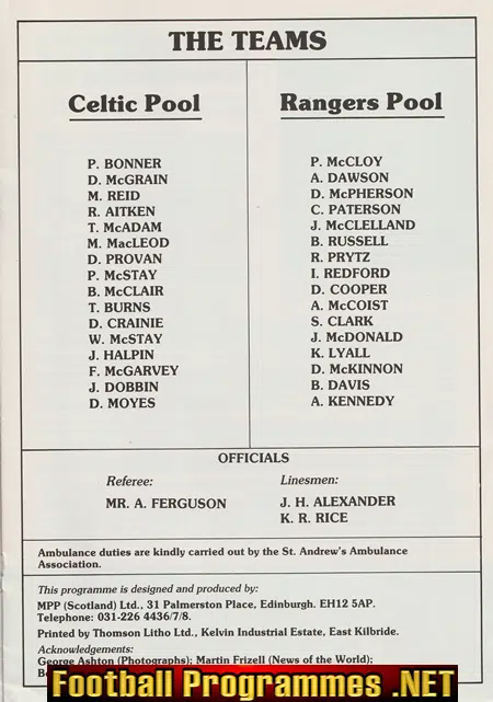 Glasgow Celtic v Glasgow Rangers 1983 - Centenary Cup Hampden