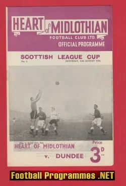 Heart Of Midlothian v Dundee 1954 - Hearts 1950s Scotland