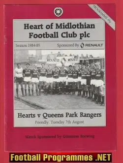 Heart Of Midlothian v QPR 1984 - Hearts Friendly Match