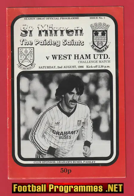 St Mirren v West Ham United 1986 – Scotland
