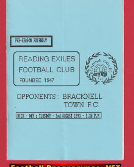 Reading Exiles v Bracknall Town 1993 – Pre Season Friendly