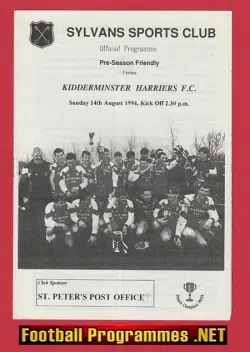 Sylvans Sports Club v Kidderminster Harriers 1994 – Pre Season