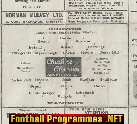 Chester v Hamborn 1962