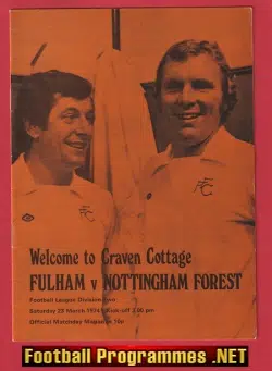 Fulham v Nottingham Forest 1974 - 1970s