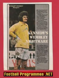 Glasgow Rangers Stewart Kennedy Autograph Signed Picture 1970s