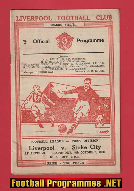 Liverpool v Stoke City 1950 – 1950’s