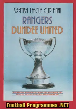 Glasgow Rangers v Dundee United 1981 - Scottish League Cup Final