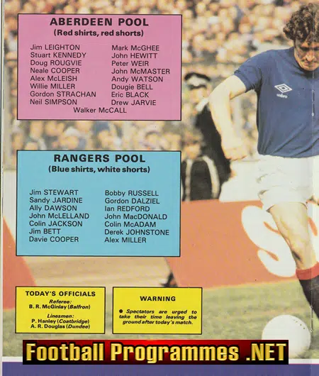 Glasgow Rangers v Aberdeen 1982 - Scotland Cup Final