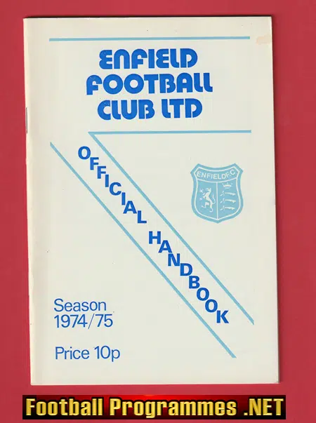 Enfield Football Club Official Handbook 1974 - 1975