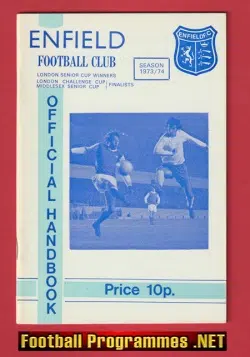 Enfield Football Club Official Handbook 1973 - 1974