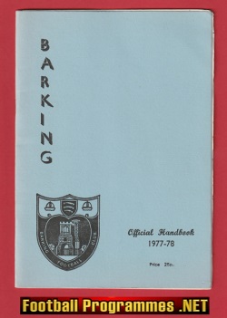 Barking Football Club Official Handbook 1977 – 1978