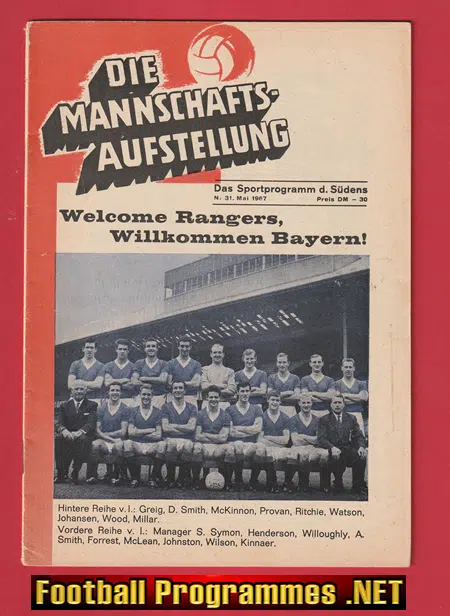 Bayern Munich v Glasgow Rangers 1967 - ECWC Cup Final Germany