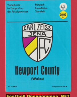 Carl Zeiss Jena v Newport County 1981 – ECWC Germany