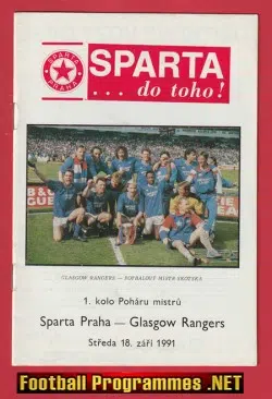 Sparta Prague v Glasgow Rangers 1991 - Czech Republic