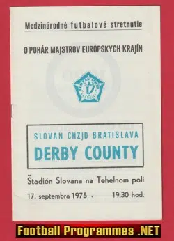 Slovan Bratislava v Derby County 1975 – Slovakia