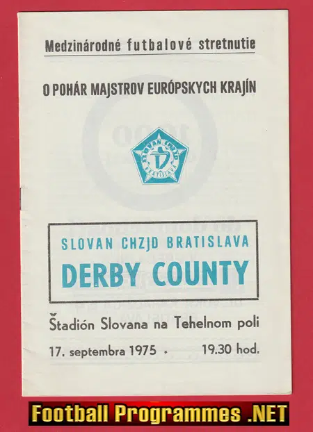 Slovan Bratislava v Derby County 1975 – Slovakia