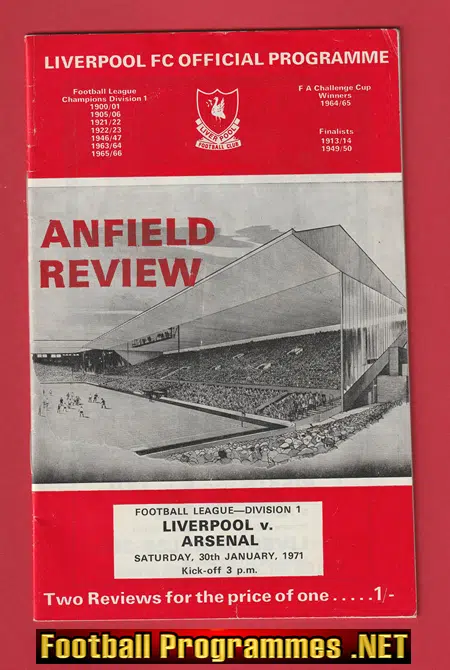 Liverpool v Arsenal 1971 - Arsenal Double Season