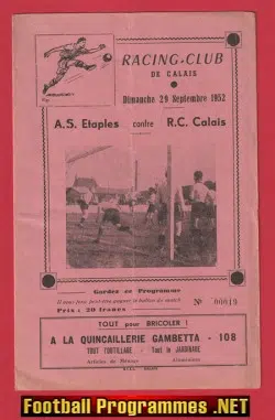 Racing Club De Calais v AS Etaples 1952 – French – France