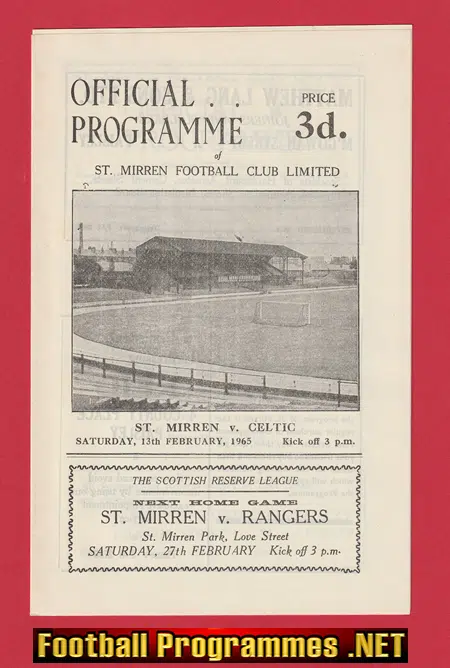 St Mirren v Glasgow Celtic 1965 – Scotland