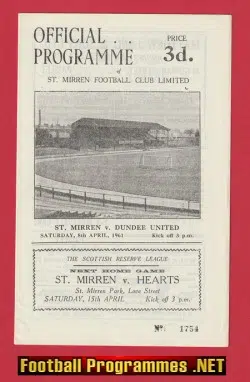 St Mirren v Dundee United 1961 - Scotland
