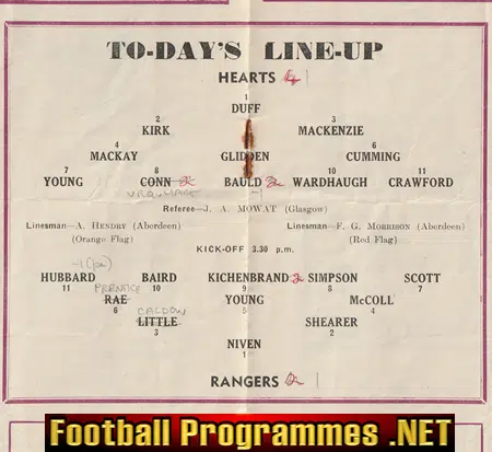 Heart Of Midlothian v Glasgow Rangers 1956 - Scotland