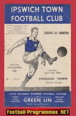 Ipswich Town v Swindon Town 1954