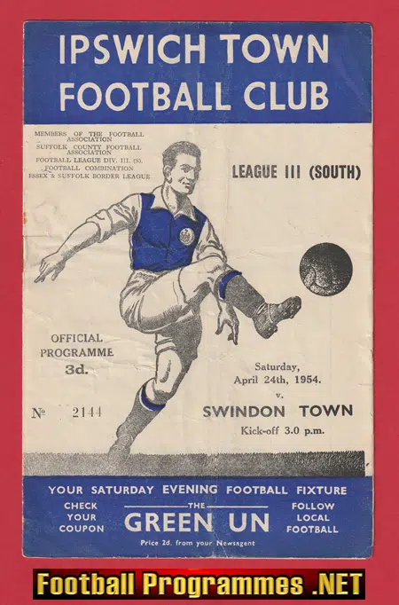 Ipswich Town v Swindon Town 1954
