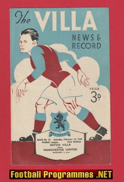 Aston Villa v Manchester United 1949 – 40s Programmes