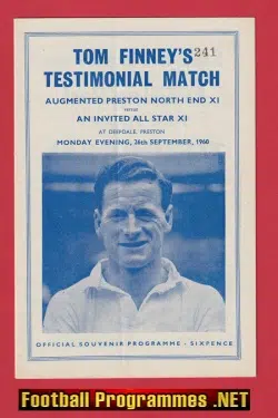 Tom Finney Testimonial Benefit Match Preston North End PNE 1960