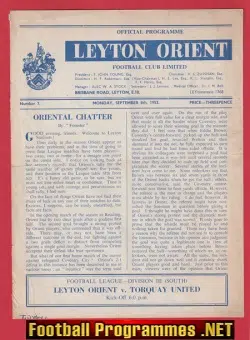 Leyton Orient v Torquay United 1952