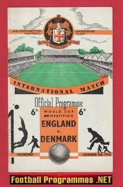 England v Denmark 1956 – Duncan Edwards + Busby Babes