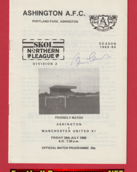 Ashington v Manchester United 1989 – SIGNED Bobby Charllton