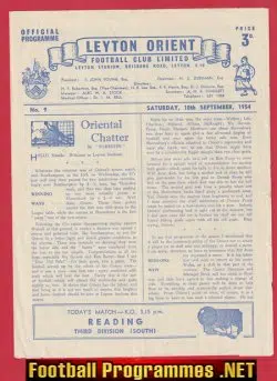Leyton Orient v Reading 1954