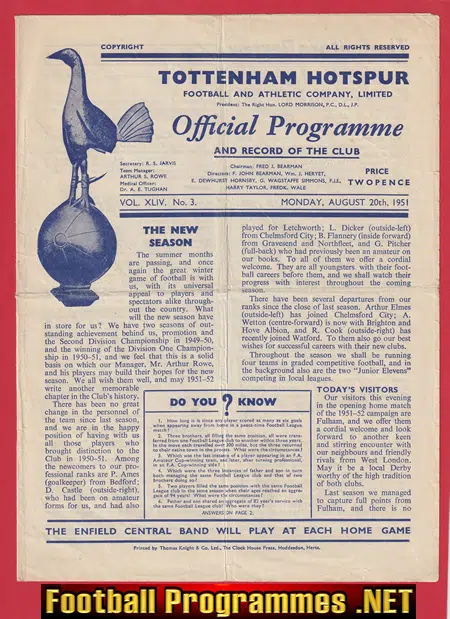 Tottenham Hotspur v Fulham 1951