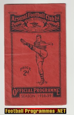 Arsenal v Everton 1938 – 1930’s Football Programme