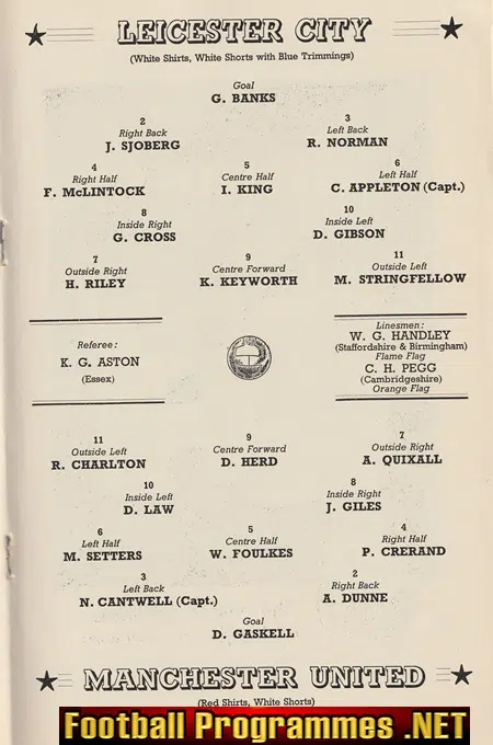 Manchester United v Leicester City 1963 - FA Cup Final