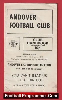 Andover Football Club Official Handbook 1973 – 1974
