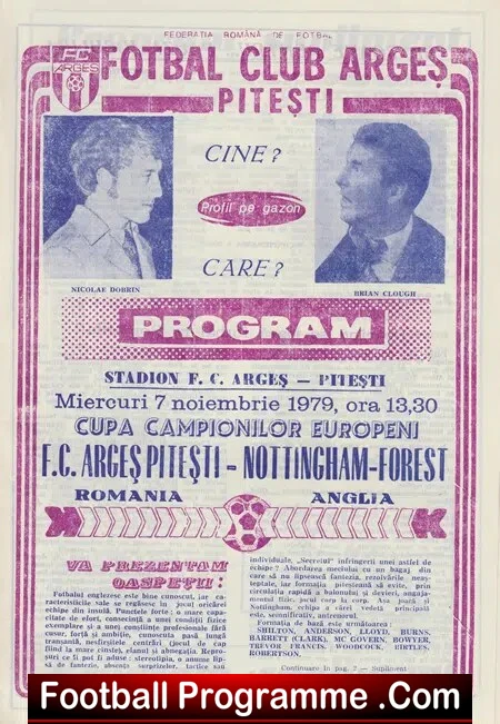 Arges Pitesti v Nottingham Forest 1979 – European Cup Romania