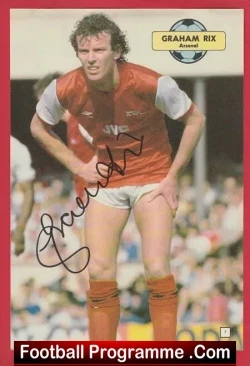 Arsenal Graham Rix Signed Autograph Picture 1980s - football memorabilia
